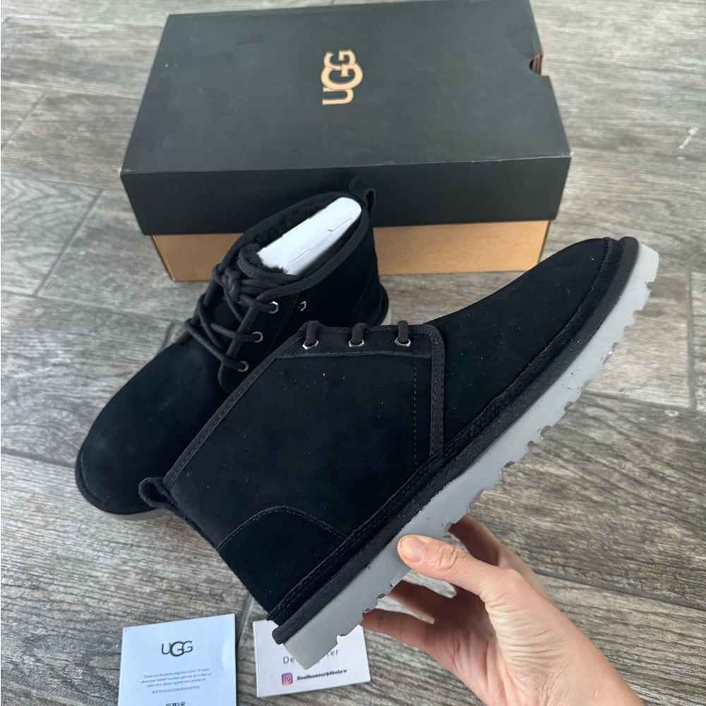 Brand New UGG Neumel Graphic Men’s Boots “Black Grey Suede” - Picture 5 of 11